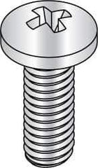 Made in USA - 1/4-20 UNC, 1-1/2" Length Under Head Phillips Drive Machine Screw - Pan Head, Grade 3 Steel, Yellow Cadmium-Plated Finish, Without Washer - Apex Tool & Supply