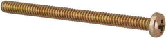 Made in USA - #4-40 UNC, 1-1/2" Length Under Head Phillips Drive Machine Screw - Pan Head, Grade 3 Steel, Yellow Cadmium-Plated Finish, Without Washer - Apex Tool & Supply