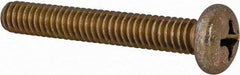 Made in USA - 1/4-20 UNC, 1-3/4" Length Under Head Phillips Drive Machine Screw - Pan Head, Grade 3 Steel, Yellow Cadmium-Plated Finish, Without Washer - Apex Tool & Supply