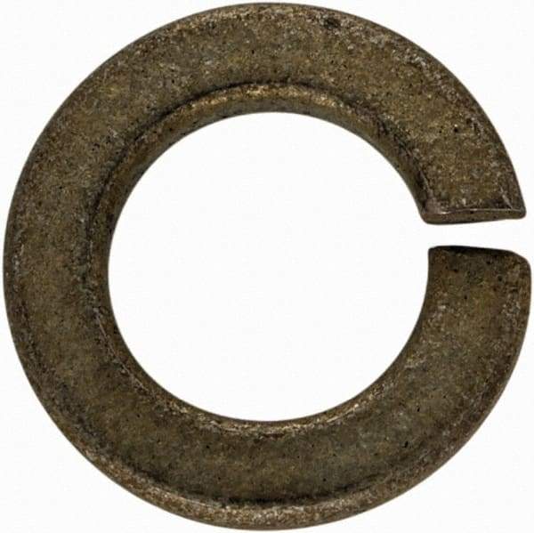 Made in USA - #8, 0.04" Thick Split Lock Washer - Spring Steel, Zinc Yellow Dichromate Finish, 0.167" Min ID, 0.174" Max ID, 0.293" Max OD - Apex Tool & Supply