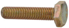Made in North America - 1/4-28 UNF, 1-1/8" Length Under Head Hex Head Cap Screw - Grade 8 Alloy Steel, Zinc-Plated Finish, 7/16" Hex - Apex Tool & Supply