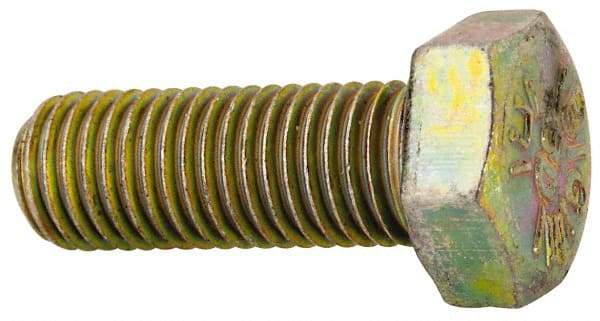 Made in North America - 5/16-24 UNF, 7/8" Length Under Head Hex Head Cap Screw - Grade 8 Alloy Steel, Zinc-Plated Finish, 1/2" Hex - Apex Tool & Supply
