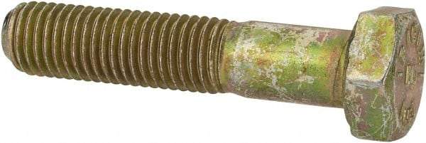 Made in North America - 5/16-24 UNF, 1-1/2" Length Under Head Hex Head Cap Screw - Grade 8 Alloy Steel, Zinc-Plated Finish, 1/2" Hex - Apex Tool & Supply