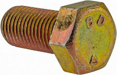 Made in North America - 3/8-24 UNF, 3/4" Length Under Head Hex Head Cap Screw - Grade 8 Alloy Steel, Zinc-Plated Finish, 9/16" Hex - Apex Tool & Supply