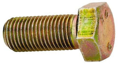 Made in North America - 3/8-24 UNF, 7/8" Length Under Head Hex Head Cap Screw - Grade 8 Alloy Steel, Zinc-Plated Finish, 9/16" Hex - Apex Tool & Supply