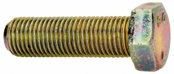 Made in North America - 3/8-24 UNF, 1-1/4" Length Under Head Hex Head Cap Screw - Grade 8 Alloy Steel, Zinc-Plated Finish, 9/16" Hex - Apex Tool & Supply