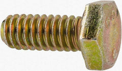 Made in North America - 1/4-20 UNC, 5/8" Length Under Head Hex Head Cap Screw - Grade 8 Alloy Steel, Zinc-Plated Finish, 7/16" Hex - Apex Tool & Supply