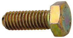 Made in North America - 5/16-18 UNC, 7/8" Length Under Head Hex Head Cap Screw - Grade 8 Alloy Steel, Zinc-Plated Finish, 1/2" Hex - Apex Tool & Supply