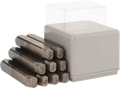 C.H. Hanson - 9 Piece, 3/16" Character Steel Stamp Set - Figures, Standard - Apex Tool & Supply