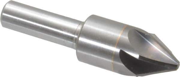 M.A. Ford - 5/8" Head Diam, 3/8" Shank Diam, 6 Flute 60° Solid Carbide Countersink - Bright Finish, 2-3/8" OAL, 0.18" Nose Diam, Single End, Straight Shank, Right Hand Cut - Apex Tool & Supply