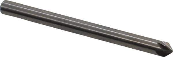 M.A. Ford - 1/8" Head Diam, 1/8" Shank Diam, 6 Flute 82° Solid Carbide Countersink - Bright Finish, 1-1/2" OAL, 0.03" Nose Diam, Single End, Straight Shank, Right Hand Cut - Apex Tool & Supply