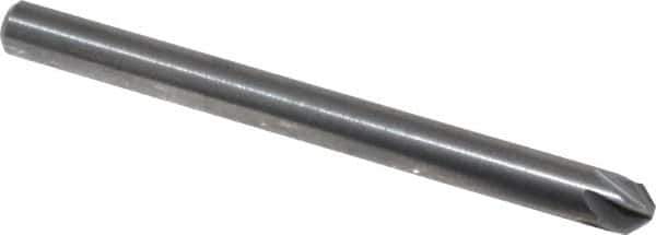 M.A. Ford - 1/8" Head Diam, 1/8" Shank Diam, 6 Flute 90° Solid Carbide Countersink - Bright Finish, 1-1/2" OAL, 0.03" Nose Diam, Single End, Straight Shank, Right Hand Cut - Apex Tool & Supply