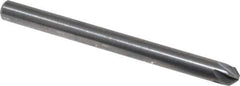 M.A. Ford - 1/8" Head Diam, 1/8" Shank Diam, 6 Flute 90° Solid Carbide Countersink - Bright Finish, 1-1/2" OAL, 0.03" Nose Diam, Single End, Straight Shank, Right Hand Cut - Apex Tool & Supply
