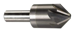 M.A. Ford - 1" Head Diam, 1/2" Shank Diam, 6 Flute 100° Solid Carbide Countersink - Bright Finish, 2-3/4" OAL, 1/4" Nose Diam, Single End, Straight Shank, Right Hand Cut - Apex Tool & Supply