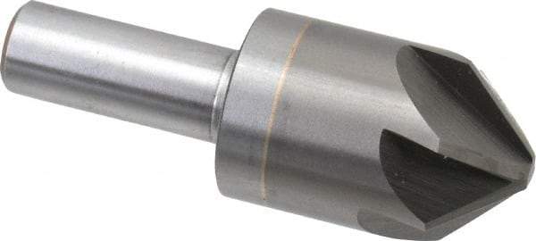 M.A. Ford - 1" Head Diam, 1/2" Shank Diam, 6 Flute 90° Solid Carbide Countersink - Bright Finish, 2-3/4" OAL, 1/4" Nose Diam, Single End, Straight Shank, Right Hand Cut - Apex Tool & Supply