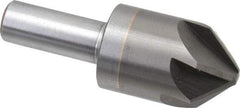 M.A. Ford - 1" Head Diam, 1/2" Shank Diam, 6 Flute 90° Solid Carbide Countersink - Bright Finish, 2-3/4" OAL, 1/4" Nose Diam, Single End, Straight Shank, Right Hand Cut - Apex Tool & Supply
