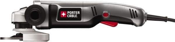Porter-Cable - 4-1/2" Wheel Diam, 10,000 RPM, Corded Angle & Disc Grinder - 5/8-11 Spindle, 120 Volts, 7.5 Amps - Apex Tool & Supply