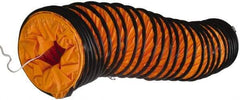 Maxess Climate Control Technologies - 8" ID, 16.4' Long, PVC Blower & Duct Hose - Orange, 9.1" Bend Radius, 5 to 122°F, Flame Retarding - Apex Tool & Supply