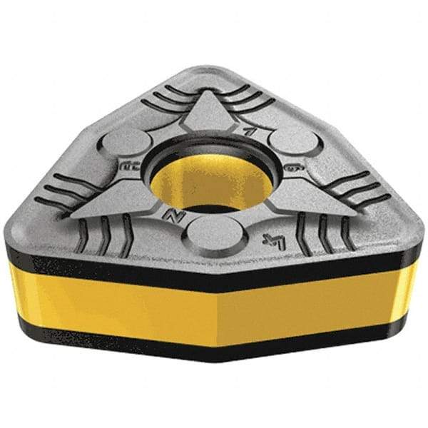 Iscar - WNMG433 NR Grade IC5010 Carbide Turning Insert - TiCN/Al2O3/TiN Finish, 80° Trigon, 1/2" Inscr Circle, 3/16" Thick, 3/64" Corner Radius - Apex Tool & Supply