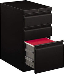 Hon - 15" Wide x 28" High x 22-7/8" Deep, 3 Drawer Pedestal - Steel, Black - Apex Tool & Supply
