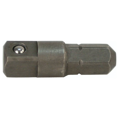 Hex to Square 1/4″ Socket Bit Adapter 1/4″ Drive 1/4″ Bit 25 mm Overall Length - Apex Tool & Supply