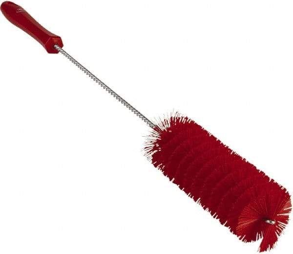 Vikan - 2" Diam Polyester Valve Brush - 19-5/8" OAL, 5-15/16" Head Length, Polypropylene & Stainless Steel Handle - Apex Tool & Supply