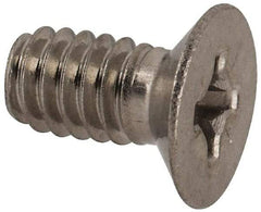 Made in USA - 1/4-20 UNC, 1/2" OAL Phillips Drive Machine Screw - Flat Head, Grade 18-8 Stainless Steel, Passivated Finish, Without Washer - Apex Tool & Supply