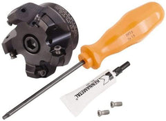 Kennametal - 5 Inserts, 2.517" Cutter Diam, 0.065" Max Depth of Cut, Indexable High-Feed Face Mill - 3/4" Arbor Hole Diam, 1.575" High, KSHR Toolholder, HNGJ 0905.. Inserts, Series Dodeka Mini High-Feed - Apex Tool & Supply