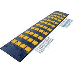 Vestil - 108" Long x 23-1/2" Wide x 1-3/8" High, Rubber Speed Hump - Yellow & Black - Apex Tool & Supply