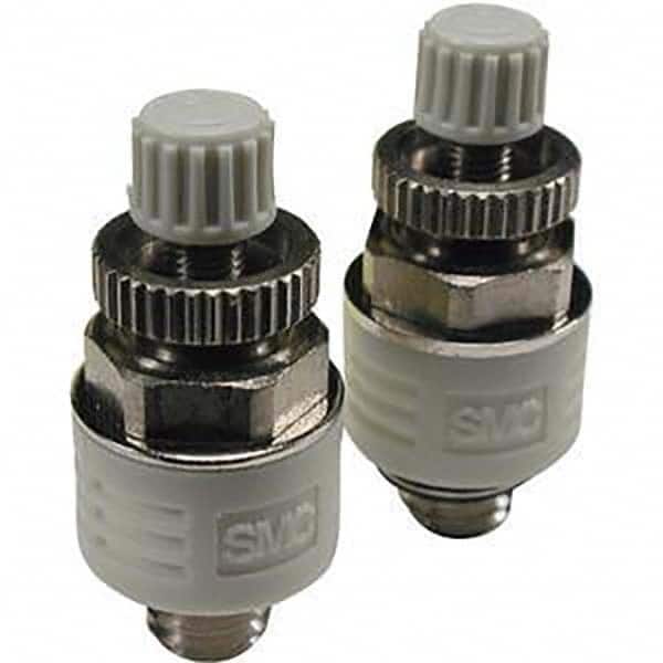 SMC PNEUMATICS - Speed & Flow Control Valves Valve Type: Metering Valve with Silencer Male Thread Size: 10-32 UNF - Apex Tool & Supply