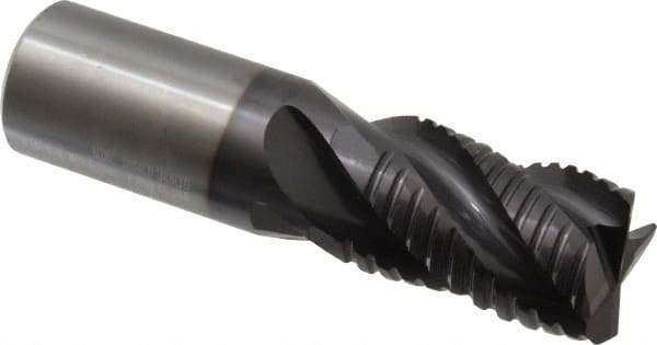 Guhring - 1" Diam, Coarse Pitch, 1-1/2" LOC, 4 Flute Solid Carbide Roughing Square End Mill - Nano-A Finish, 4" OAL, 1" Shank Diam, Single End, Centercutting - Apex Tool & Supply