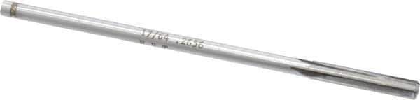 Made in USA - 17/64" Carbide-Tipped 4 Flute Chucking Reamer - Straight Flute, Straight Shank, 1-1/2" Flute Length, 6" OAL - Apex Tool & Supply