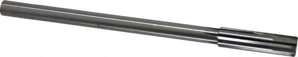 Made in USA - 35/64" Carbide-Tipped 6 Flute Chucking Reamer - Straight Flute, Straight Shank, 2" Flute Length, 8" OAL - Apex Tool & Supply