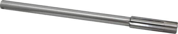 Made in USA - 9/16" Carbide-Tipped 6 Flute Chucking Reamer - Straight Flute, 7/16" Straight Shank, 2" Flute Length, 8" OAL - Apex Tool & Supply