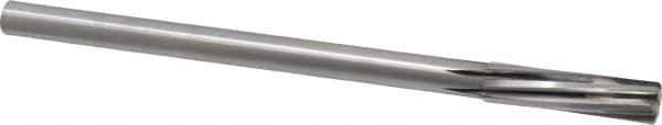 Made in USA - 1/2" Carbide-Tipped 6 Flute Chucking Reamer - Spiral Flute, 7/16" Straight Shank, 2" Flute Length, 8" OAL - Apex Tool & Supply