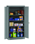 36"W x 24"D x 72"H Storage Cabinet Welded Set Up w/Raised Bottom, 4 Adj Shelves, and built in Shelf Tabs - Apex Tool & Supply