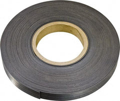 Mag-Mate - 600" Long x 1" Wide x 1/8" Thick Flexible Magnetic Strip - 14 Lb Max Pull Force, 8 Linear Ft/Lb Magnetic Pull Force, Plain Back, Dark Brown - Apex Tool & Supply