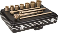 Ampco - 11 Piece 3/4" Drive Socket Set - 6 Points, 36mm to 60mm Range, Metric Measurement Standard - Apex Tool & Supply