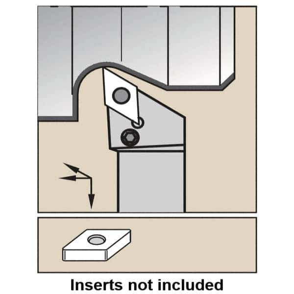 Kennametal - PDJN, Right Hand Cut, -3° Lead Angle, 16mm Shank Height x 16mm Shank Width, Negative Rake Indexable Turning Toolholder - 100mm OAL, DN..1104.. Insert Compatibility, Series Kenlever - Apex Tool & Supply