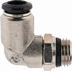 Alpha Technologies - 8mm Outside Diam, 1/4 Universal, Nickel Plated Brass Push-to-Connect Tube Male Swivel Elbow - 250 Max psi, Tube to Universal Thread Connection, Buna O-Ring - Apex Tool & Supply