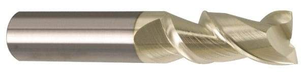 Accupro - 1", 2" LOC, 1" Shank Diam, 4" OAL, 2 Flute, Solid Carbide Square End Mill - Single End, ZrN Finish, Spiral Flute, Variable° Helix, Centercutting, Right Hand Cut, Right Hand Flute - Apex Tool & Supply