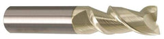Accupro - 1", 2" LOC, 1" Shank Diam, 4" OAL, 2 Flute, Solid Carbide Square End Mill - Single End, ZrN Finish, Spiral Flute, Variable° Helix, Centercutting, Right Hand Cut, Right Hand Flute - Apex Tool & Supply