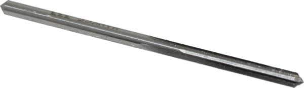 Made in USA - #28 High Speed Steel 4 Flute Chucking Reamer - Straight Flute, 9/64" Straight Shank, 1" Flute Length, 2-7/8" OAL - Apex Tool & Supply