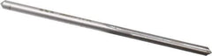 Made in USA - #35 High Speed Steel 4 Flute Chucking Reamer - Straight Flute, 0.11" Straight Shank, 7/8" Flute Length, 2-5/8" OAL - Apex Tool & Supply
