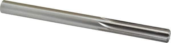 Made in USA - 7/16" High Speed Steel 6 Flute Chucking Reamer - Straight Flute, 7/16" Straight Shank, 1-3/4" Flute Length, 5-1/2" OAL - Apex Tool & Supply