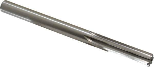 Made in USA - 0.4365" High Speed Steel 6 Flute Chucking Reamer - Straight Flute, 0.4365" Straight Shank, 1-3/4" Flute Length, 5-1/2" OAL - Apex Tool & Supply