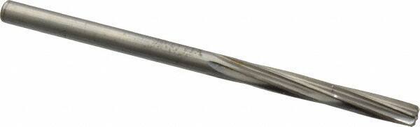 Made in USA - #11 High Speed Steel 6 Flute Chucking Reamer - Spiral Flute, 0.191" Straight Shank, 1-1/4" Flute Length, 3-1/2" OAL - Apex Tool & Supply