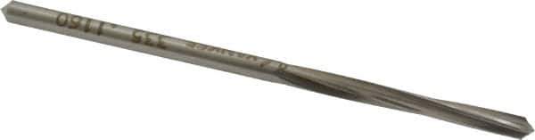 Made in USA - #32 High Speed Steel 4 Flute Chucking Reamer - Spiral Flute, 0.116" Straight Shank, 7/8" Flute Length, 2-3/4" OAL - Apex Tool & Supply