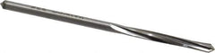 Made in USA - #34 High Speed Steel 4 Flute Chucking Reamer - Spiral Flute, 0.111" Straight Shank, 7/8" Flute Length, 2-5/8" OAL - Apex Tool & Supply
