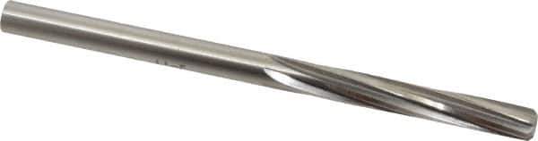 Made in USA - Letter E High Speed Steel 6 Flute Chucking Reamer - Spiral Flute, 1/4" Straight Shank, 1-1/2" Flute Length, 4" OAL - Apex Tool & Supply
